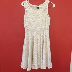 Cream lace skater dress sz S Aqua Bloomingdales